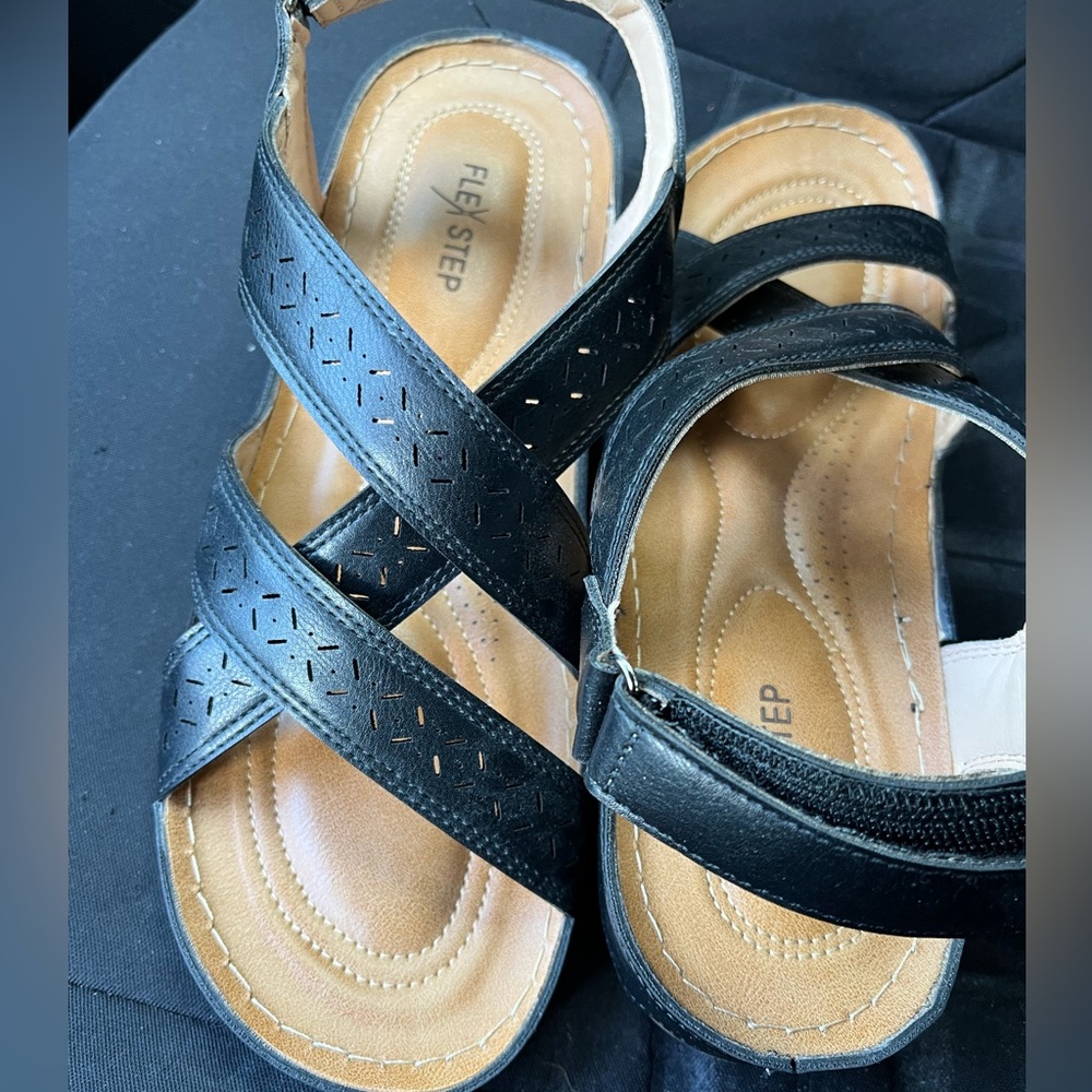 Brand new Sandals size 8.5 black  with Velcro fastened